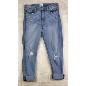 Hudson Bacara Straight Crop Cuffed Jeans Womens Size 30 Light Wash Inseam 27”